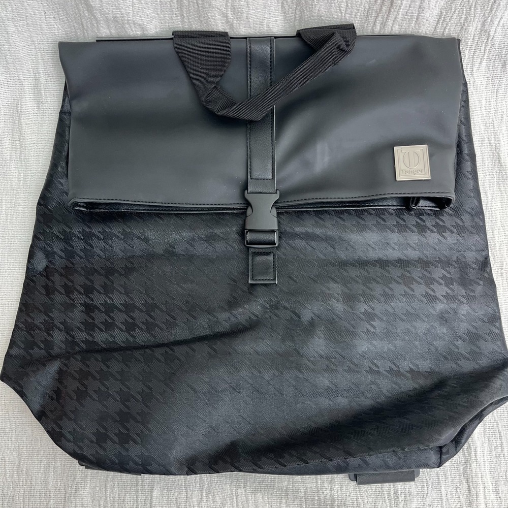 Tanger Backpack Womens Large Black Houndstooth City Preppy Bag Dark Academia